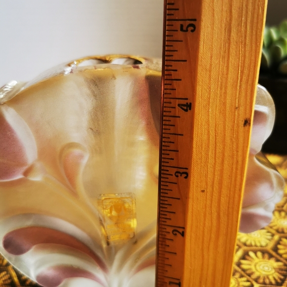 Walther Kristallglas Frosted Glass Solifleur Bud Vase with Pink Flowers - Picture 14 of 16